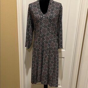Chic Long Sleeve Black, Green  and Red Dress
